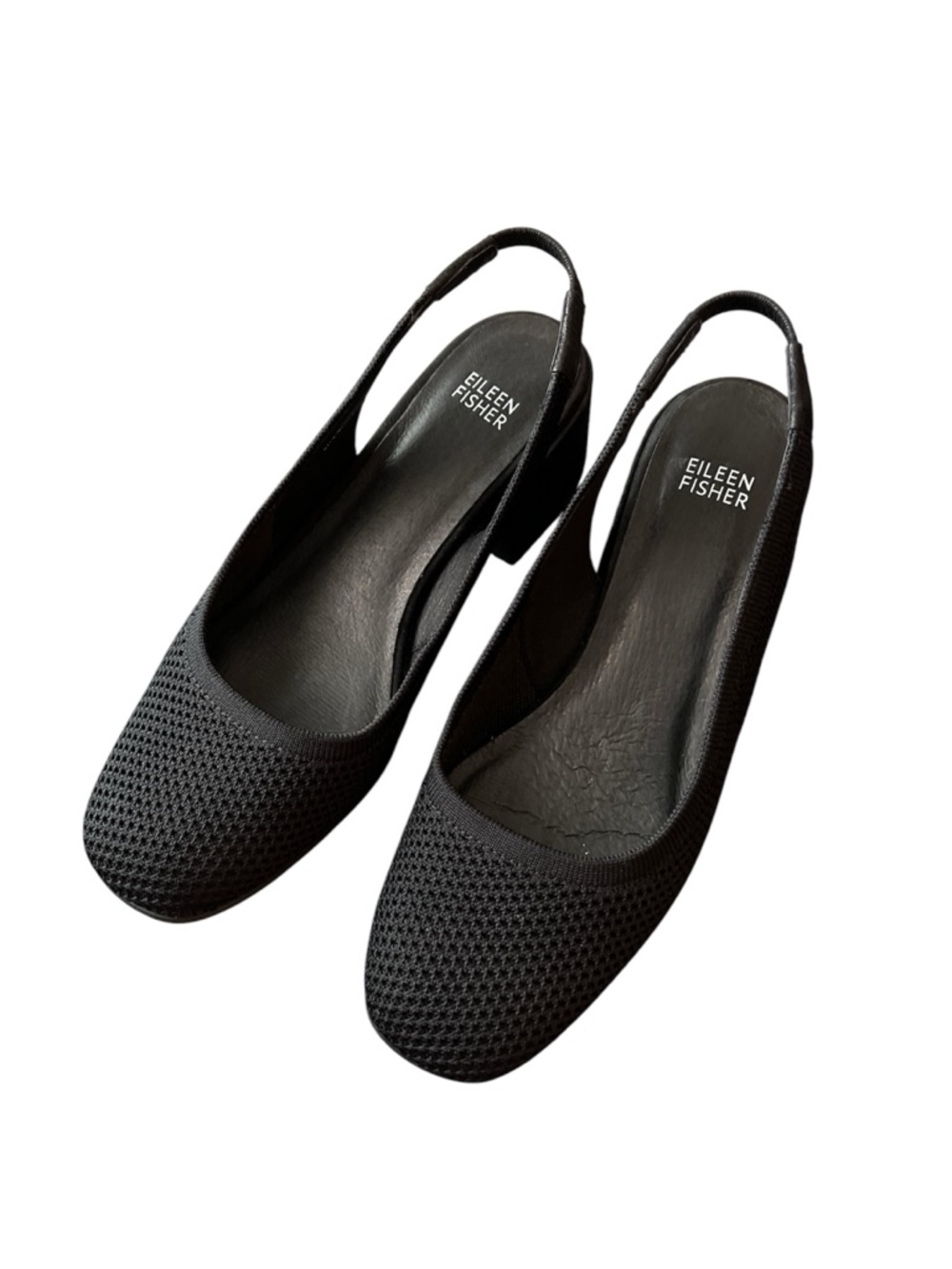 Eileen Fisher  Block Heel Knit Slingback Pumps